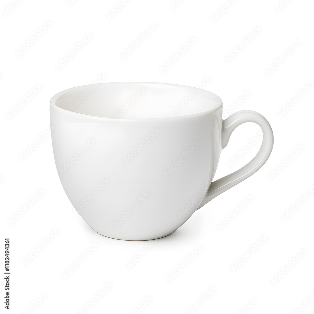 Side view empty cup for tea or coffee mock up isolated on white background Side view empty cup for tea or coffee mock up isolated on white background