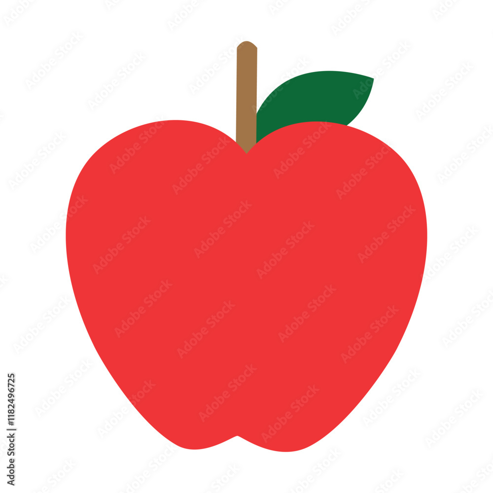 Obraz premium Vibrant Red Apple Illustration