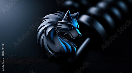 Stylized Wolf Digital Art: Majestic Creature of the Night photo