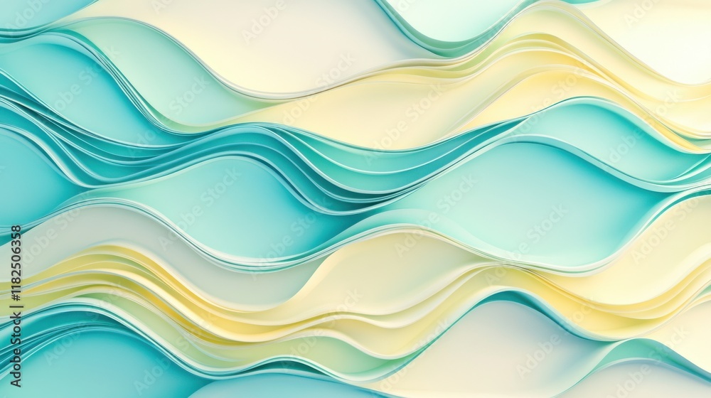 Fototapeta premium Dynamic pastel aqua ripples with sunlight distortions serene aquatic texture high detail calm environment