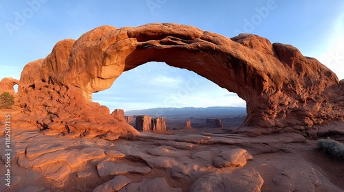 Arches National Park, sunrise, natural arch, scenic view, outdoor photo