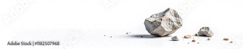 A small asteroid fragment against a bright white backdrop, white, background, debris photo