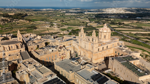 Obraz na płótnie Aerial footage in Malta during winter holidays. w salonie