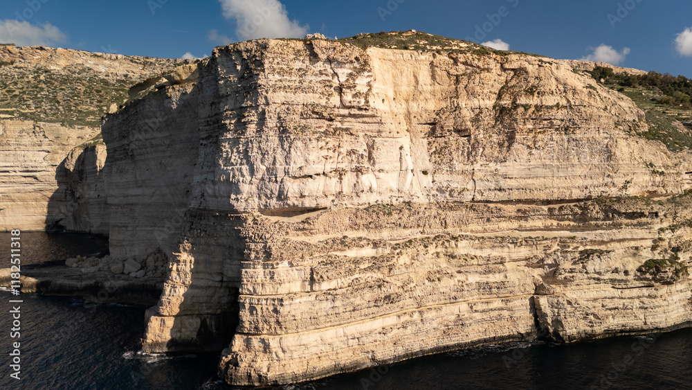 Aerial footage in Malta during winter holidays.