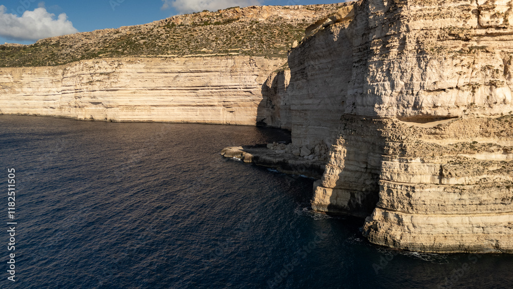 Aerial footage in Malta during winter holidays.
