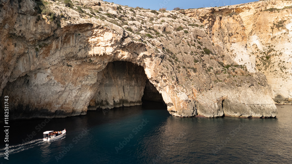 Aerial footage in Malta during winter holidays.