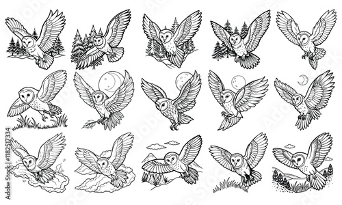 Wallpaper Mural Barn Owl Drawing for Kids, Line Art for Adults, Isolated on White, Ideal for Early Learning, Fun Toddler Activity, Creative Art, Great for Kids' Activity Books and Educational Art Fun. Torontodigital.ca