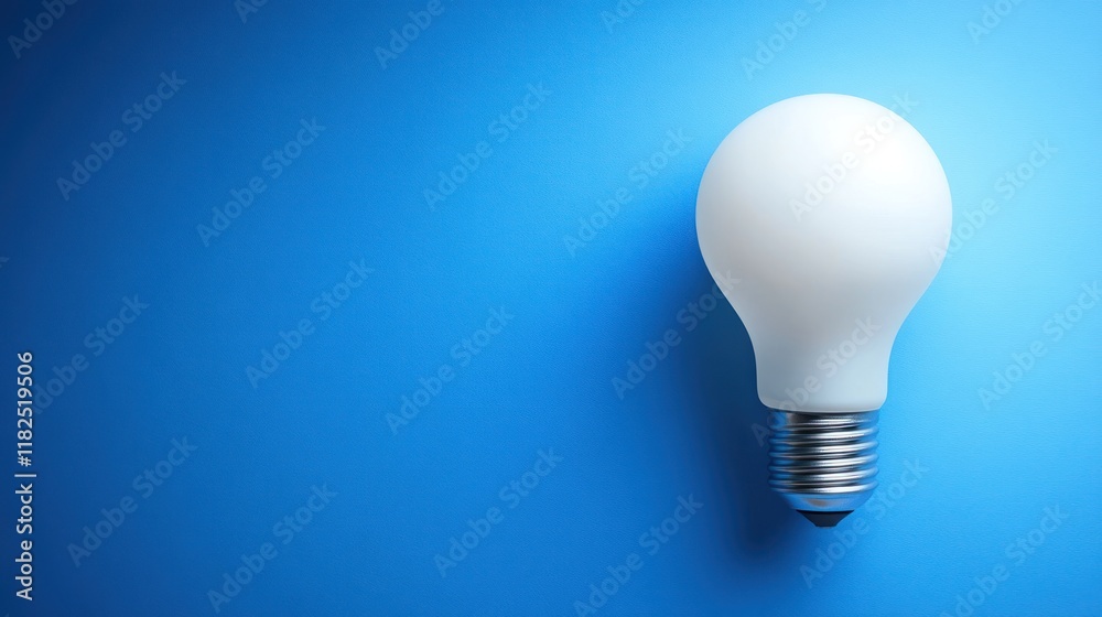 A light bulb illuminates a blue background, representing ideas and inspiration for creativity and innovation A light bulb illuminates a blue background, representing ideas and inspiration for creativity and innovation