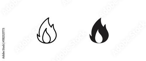 Fire flame icon vector template. Hot caution or spicy food. Vector logo symbol for oil, gas and energy concept flat design