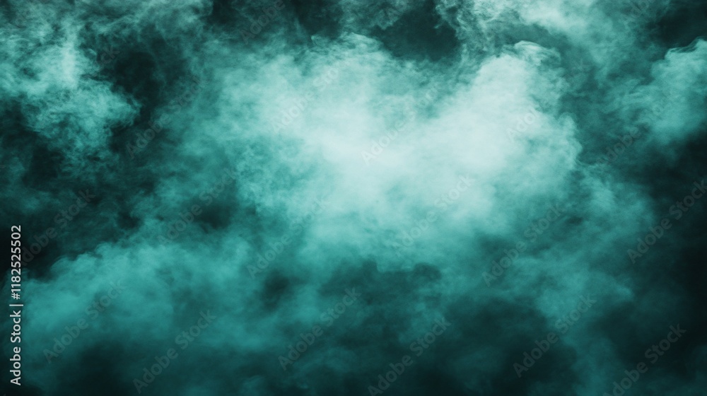 Fototapeta premium Abstract Teal Smoke Clouds Background Texture