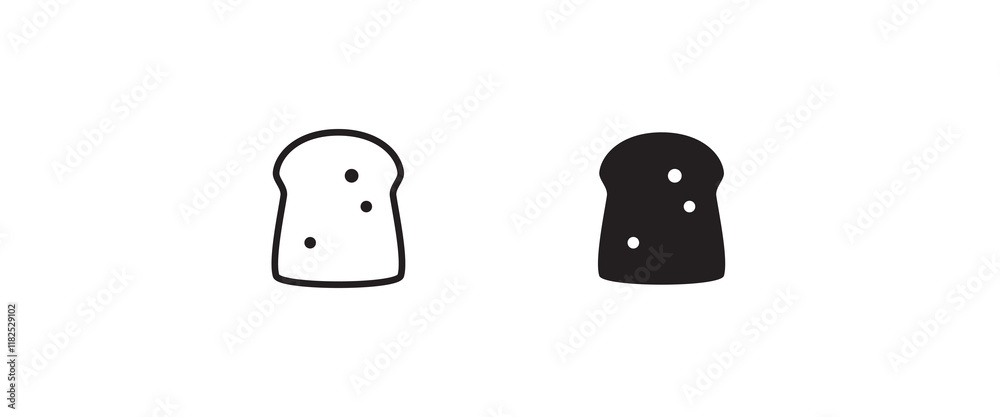 bread slices icon vector, sign, symbol, logo, illustration, editable stroke, flat design style isolated on white linear