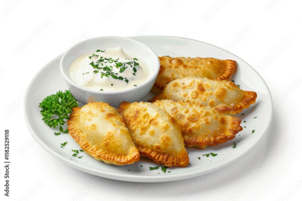 Delicious Polish Pierogi with Sour Cream Delicious Polish Pierogi with Sour Cream