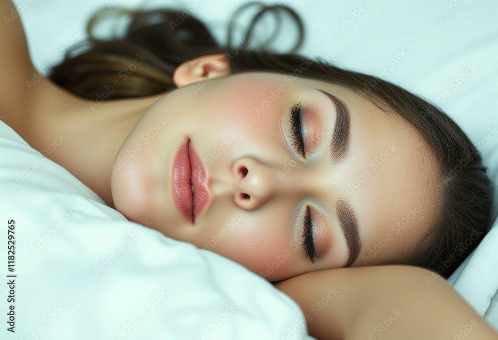 Woman sleeping on a bed Woman sleeping on a bed