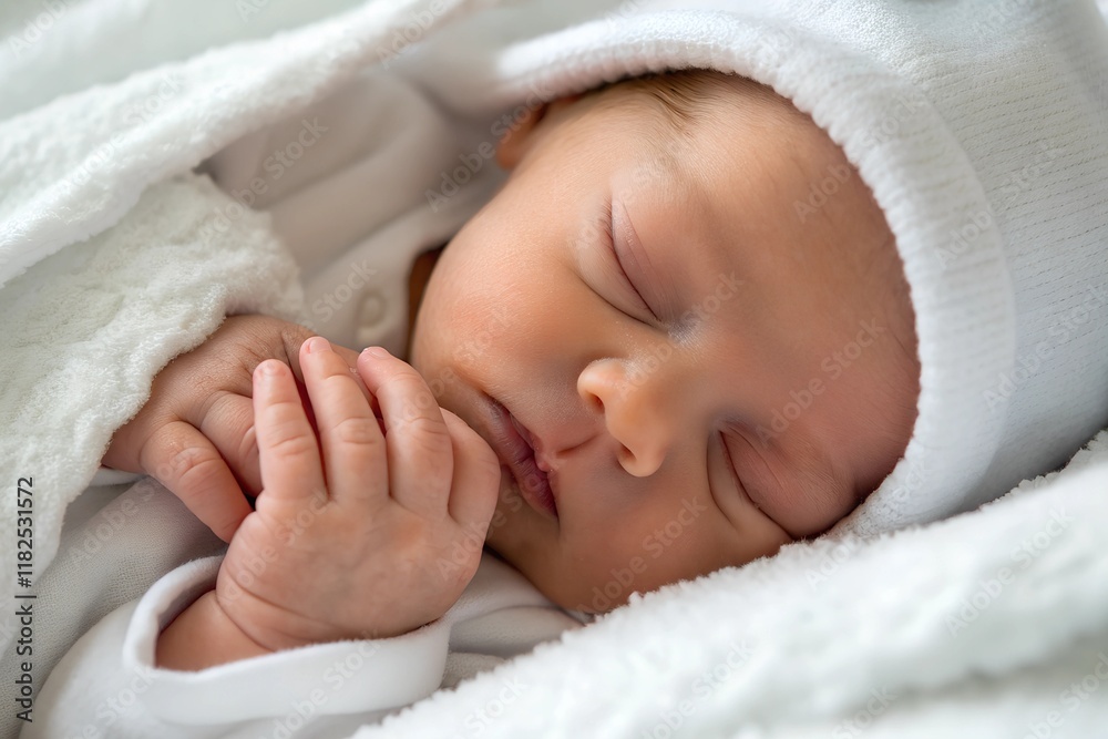 Close-up of a newborn baby’s tiny crossed fingers while sleeping Close-up of a newborn baby’s tiny crossed fingers while sleeping