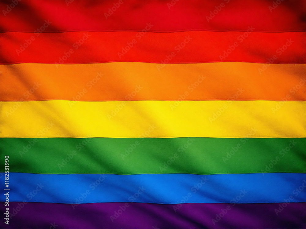 Colorful LGBTQ pride flag with diverse stripes. Colorful LGBTQ pride flag with diverse stripes.