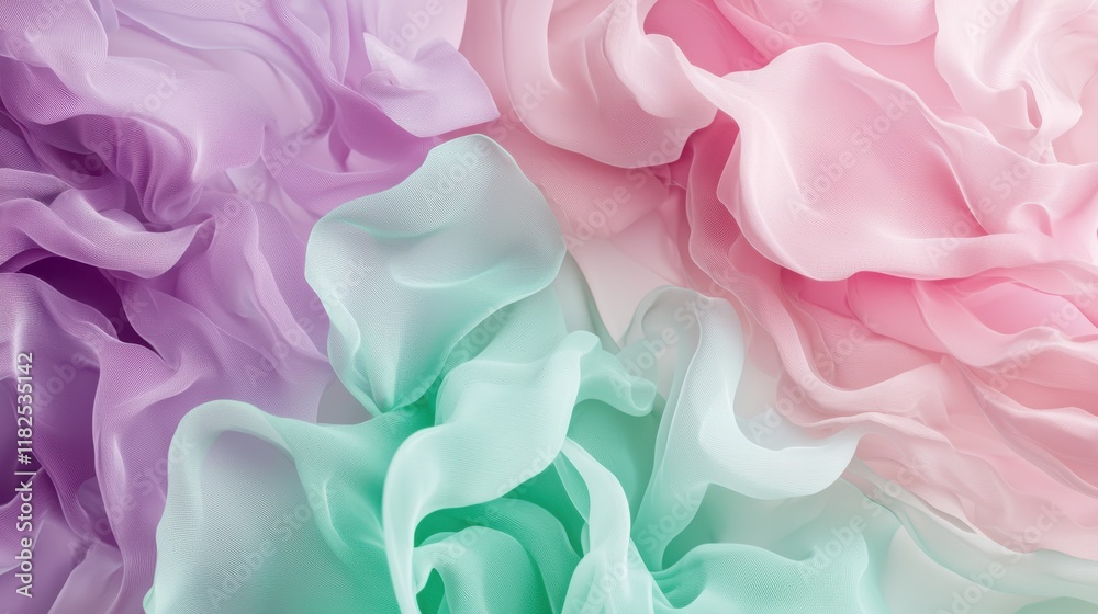 Fototapeta premium Flowing organic shapes in soft pastel gradient surreal background high-quality details soft tones abstract art