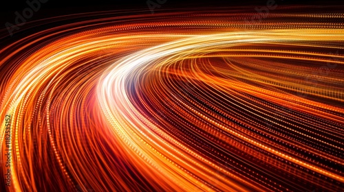 Abstract Orange and Red Light Trails Swirling Vortex Dynamic Energy Background photo