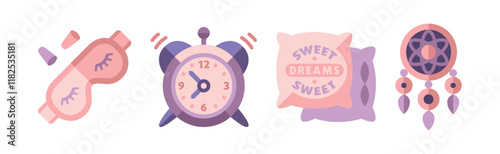 Better Sleep Item and Bedtime Elements Vector Set