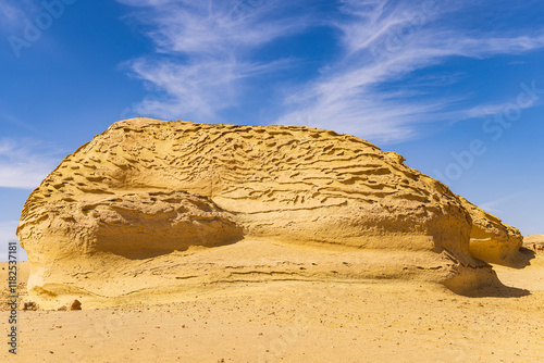 Wadi al Hitan, Faiyum, Egypt. Eroded rocks along the interpretive trail at Wa...