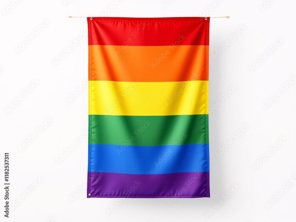 Colorful LGBTQ pride flag with diverse stripes. Colorful LGBTQ pride flag with diverse stripes.