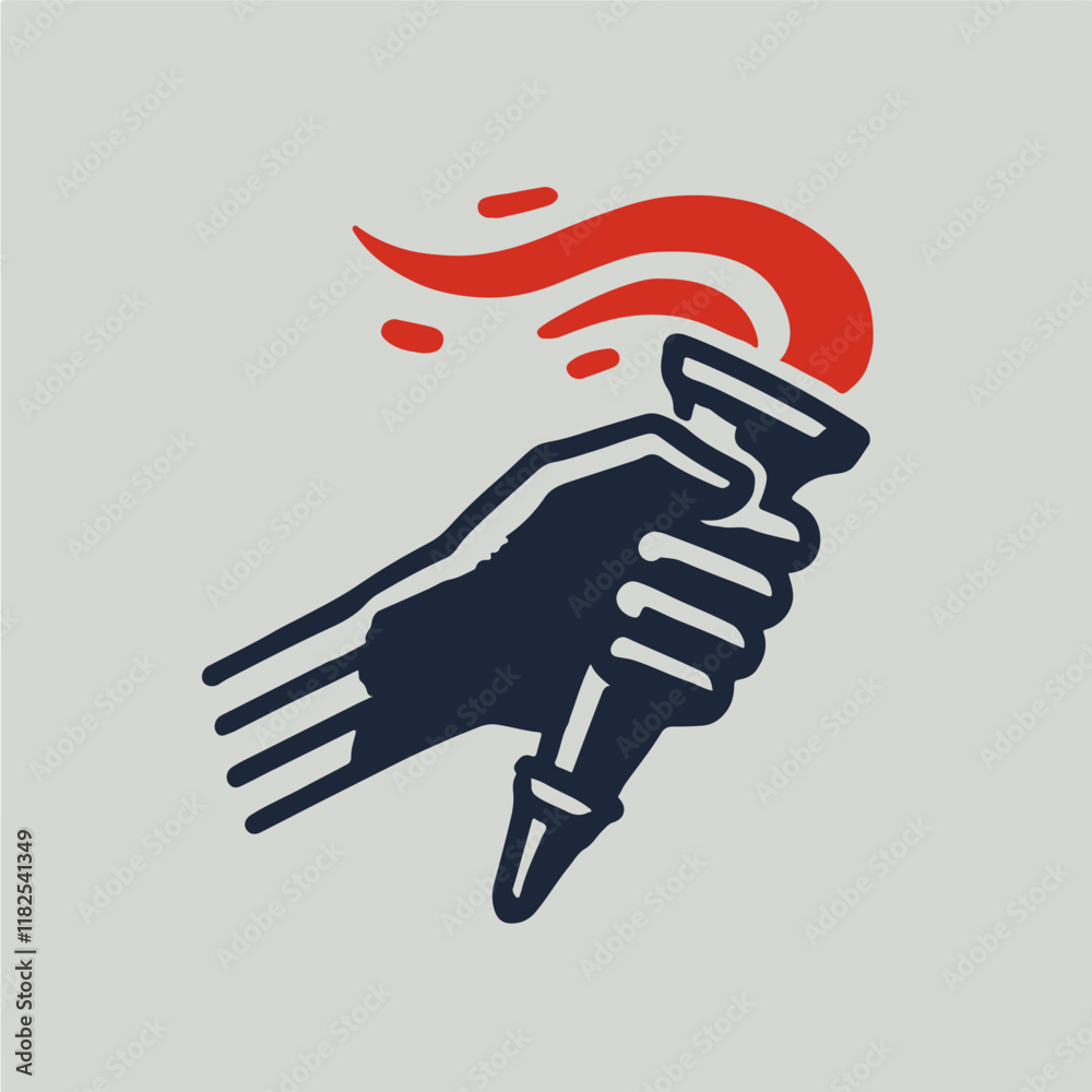 Obraz premium vector hand with torch