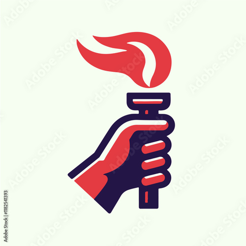 vector hand with torch