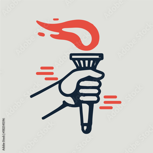 vector hand with torch