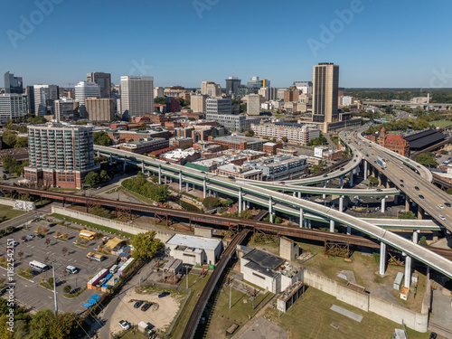 City Skyline, River, Bridges, Richmond, Virginia