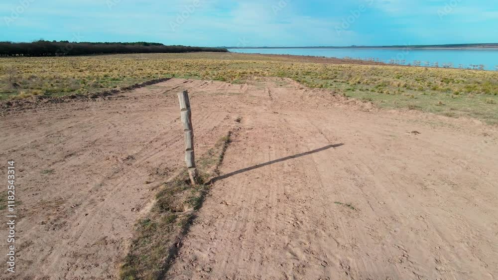 drone orbiting ranquel ritual stick in la pampa drone orbiting ranquel ritual stick in la pampa