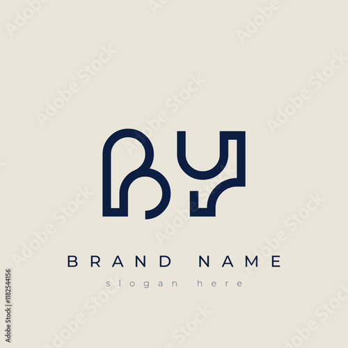 B and Y logo design. BY abstract Letters Logo Monogram. This logo design is the process of creating a visual symbol that represents a brand, company, or individual.