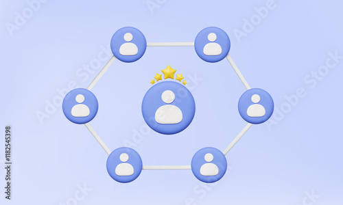 3D vector social media community networking connected account user people communication link contacts online internet worldwide technology cyberspace together illustration