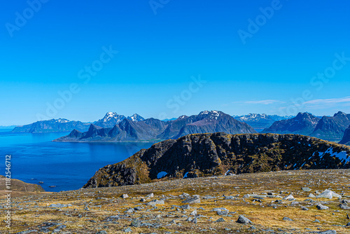 Ryten peak, Lofoten Island, Norway photo