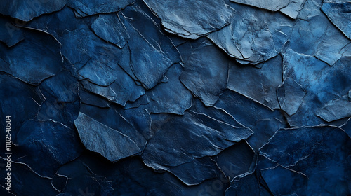 Dark Blue Stone Wall Texture Elegant Rugged Design with Unique Natural Surface