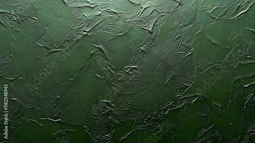 Panoramic Deep Green Textured Wall with Subtle Cracks and Metallic Sheen Elegant Modern Background