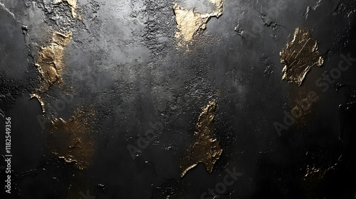 Dark Concrete Texture with Gold Accents Elegant Industrial Design with Luxurious Highlights