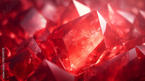 Sparkling Red Gemstones Glowing Precious Stones with Radiant Shine and Luxurious Texture