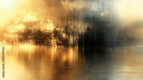 Brushed Metal Texture with Golden Highlights Elegant Industrial Design with Luxurious Shine