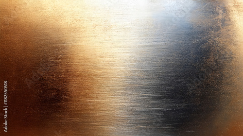Golden Light on Brushed Metal Elegant and Luxurious Metallic Texture Background