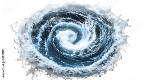 Oceanic Vortex  Powerful Swirling Sea Waves  Abstract Water Texture