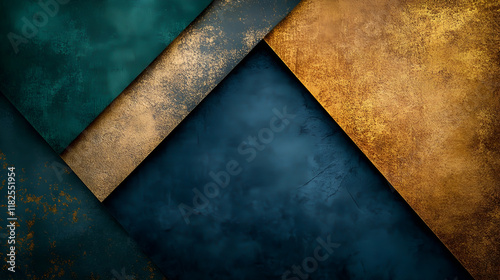 Abstract Geometric Background with Teal and Gold Elegant Modern Pattern Design