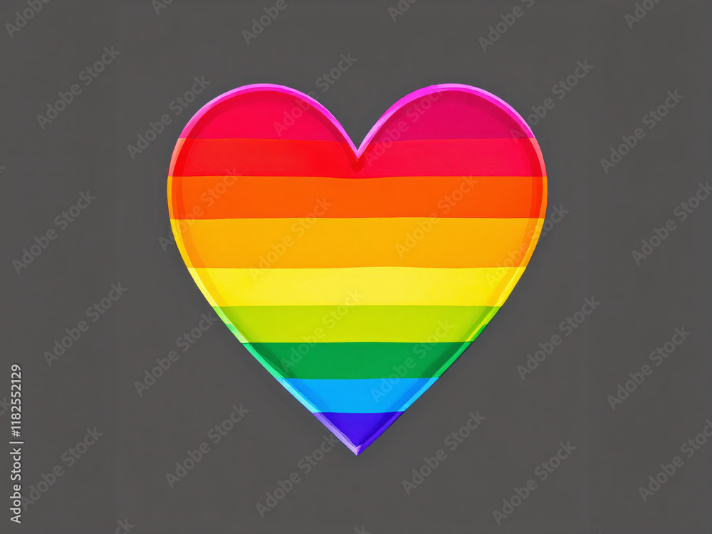 Rainbow heart symbolizing LGBTQ pride and love. Rainbow heart symbolizing LGBTQ pride and love.