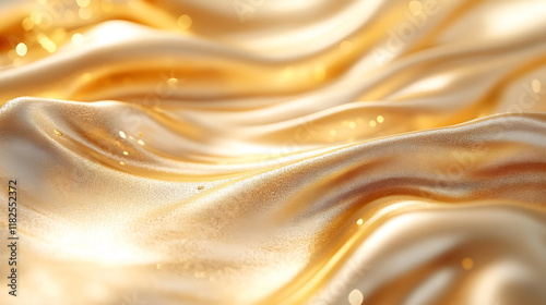 Abstract Gold Background with Drapes Luxurious Flowing Metallic Texture Design