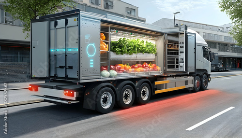 Refrigerated truck with advanced sensors ensuring perfect conditions for perishable goods  -