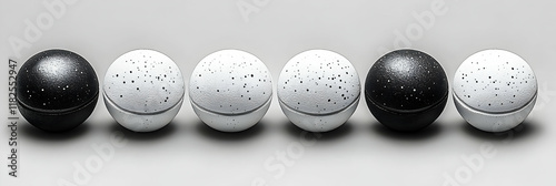 Abstract 3D Render of Speckled Eggs in Black and White photo