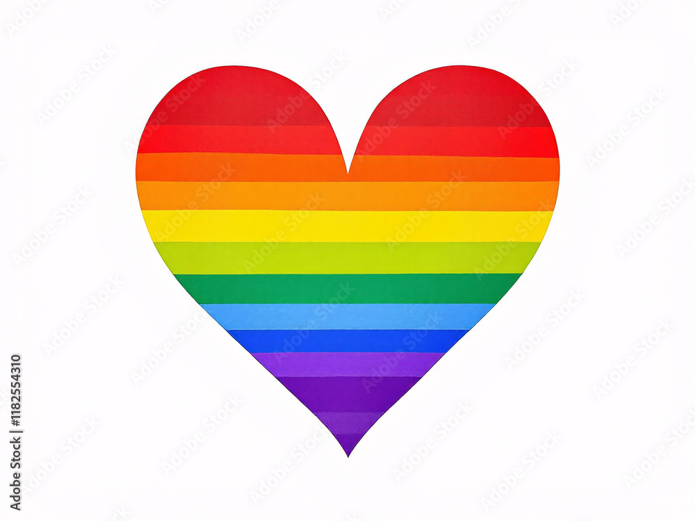 Rainbow heart symbolizing LGBTQ pride and love. Rainbow heart symbolizing LGBTQ pride and love.