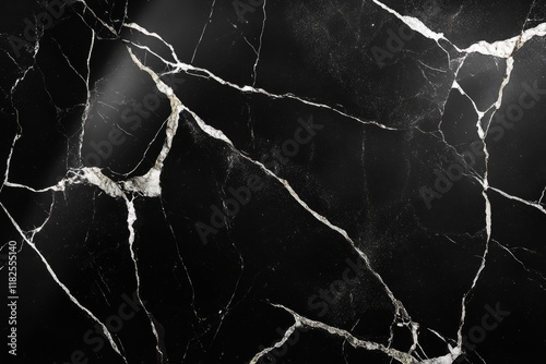 Black marble texture with golden veins and cracks creating a luxurious and elegant design
