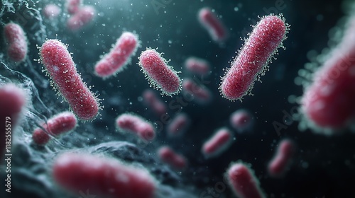 Cinematic portrayal of Haloarchaea microbes photo