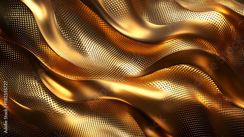 Abstract Golden Fluid Flow with Luxurious Liquid Metallic Swirls and Dynamic Texture