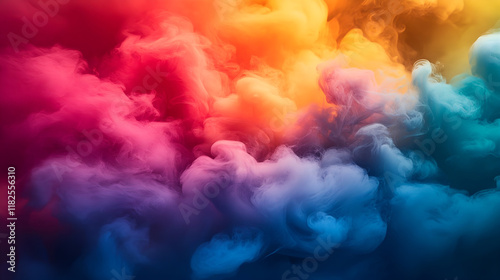Rainbow-Colored Fabric Swirls and Drapes Creating a Vibrant and Dynamic Abstract Background
