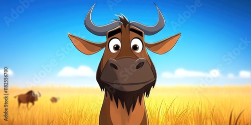 2D animation wildebeest 
